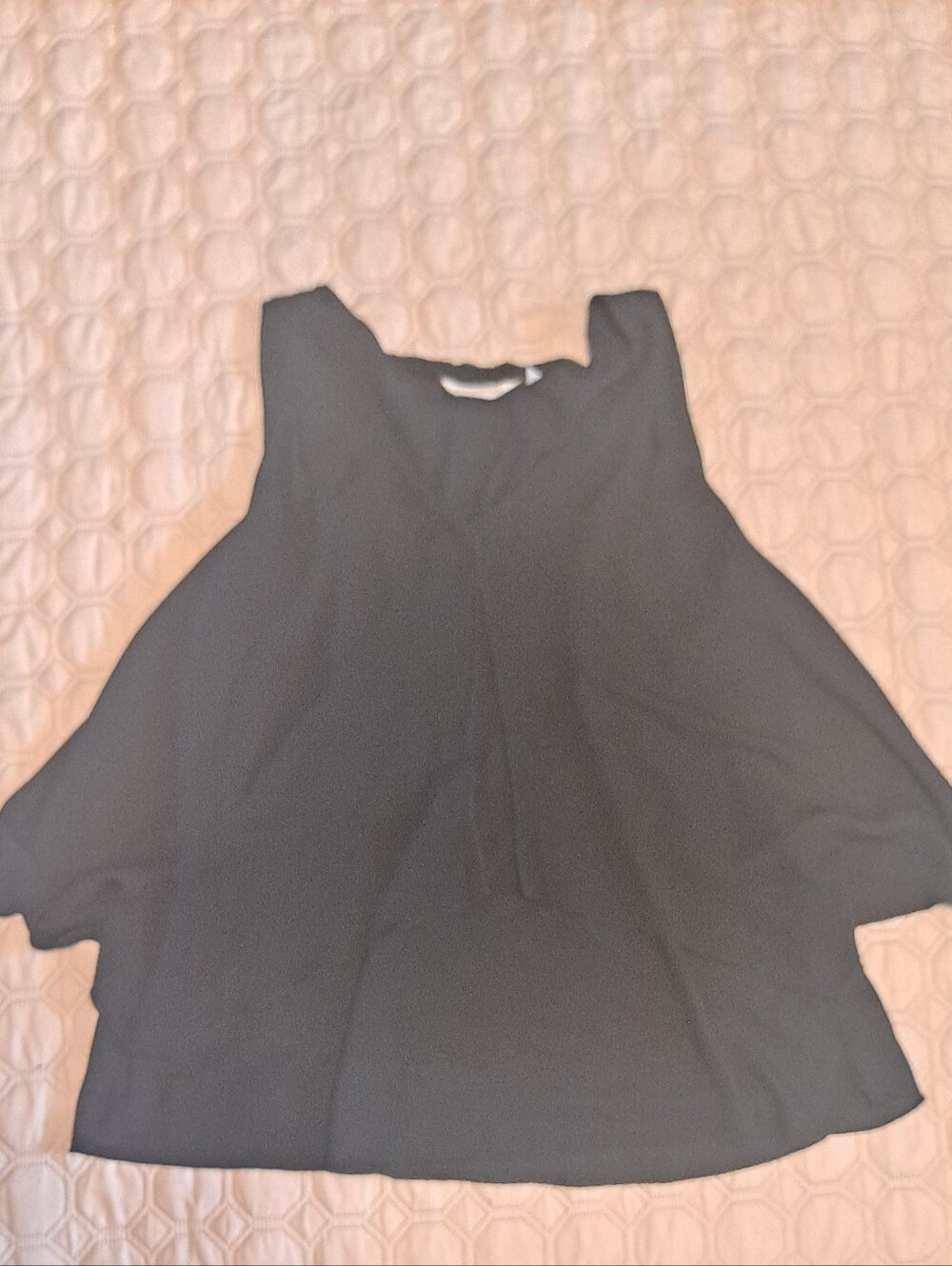 Sleeveless Black Women’s Flared Top Layered Sz L